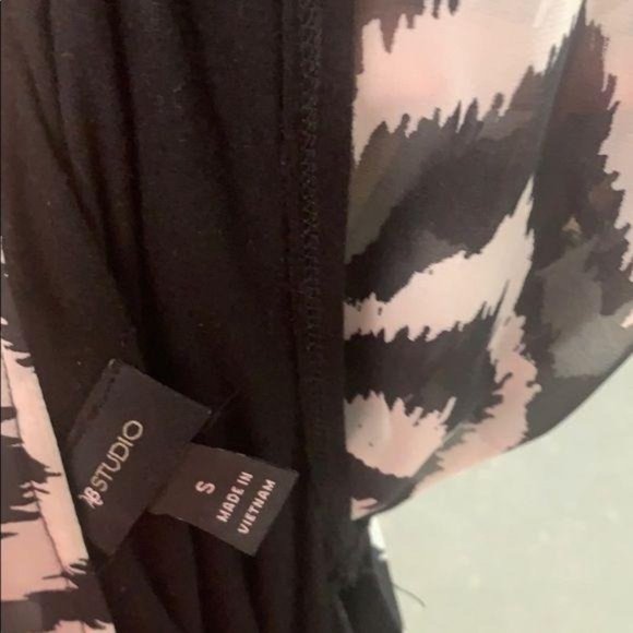 AB Studio Women's Black White Chevron Print Business Office Blouse‎ Size Small - Picture 8 of 8